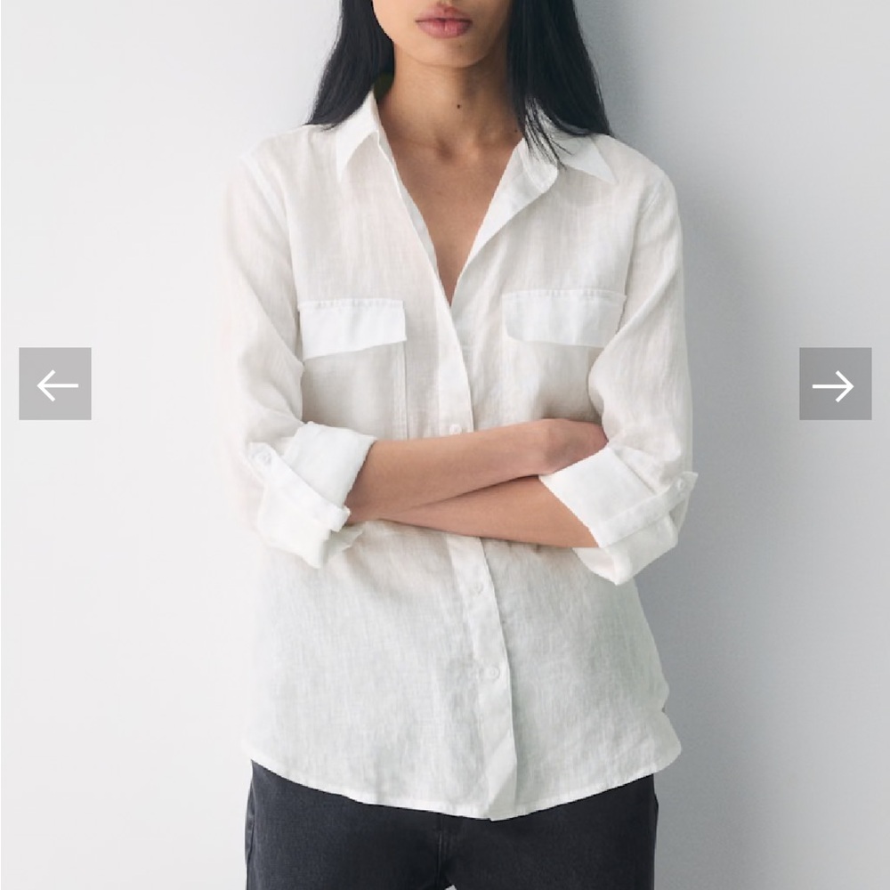Babaton Utility Linen Shirt White